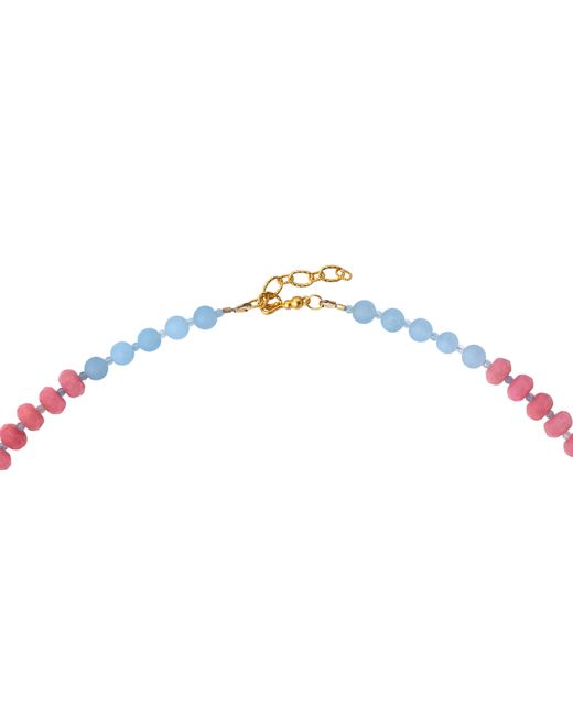 Bombyx House Red Jade Aquamarine Alternating Necklace