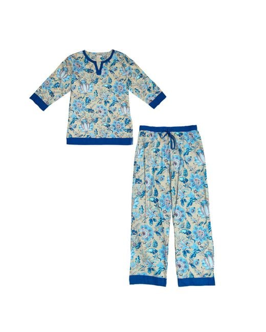 Inara Blue Lotus Cotton Pyjamas