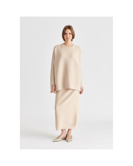 Paisie Natural Neutrals Ribbed Jumper
