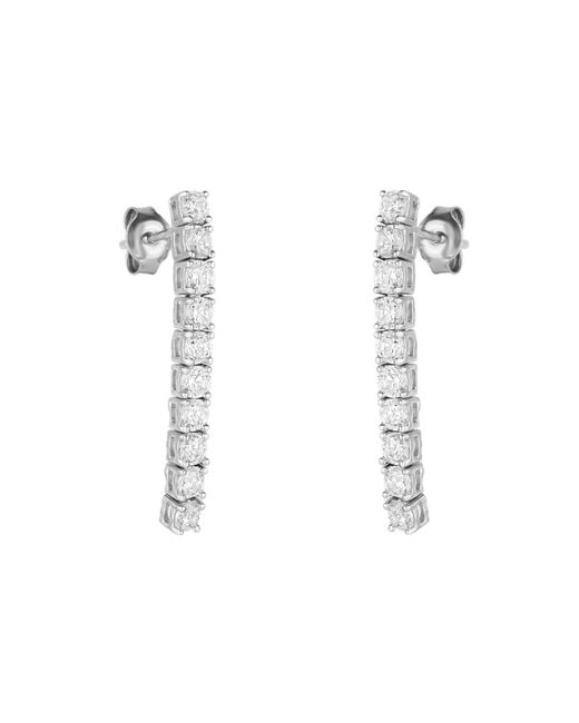 Spero London White Sterling Long Tennis Earrings