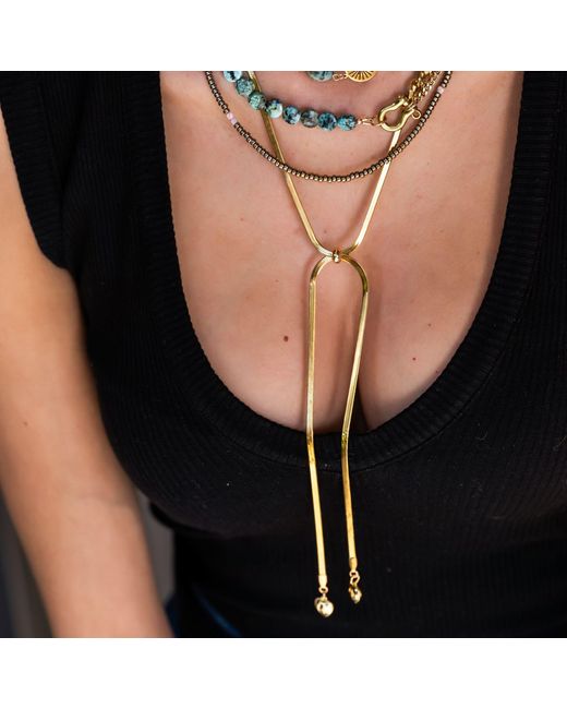Rachel Nathan Metallic Bolo Bowtie Necklace