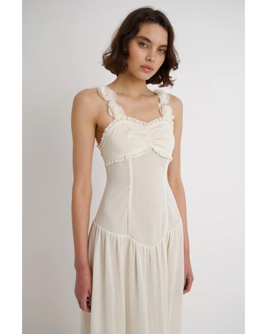 Amy Lynn White Neutrals Loren Semi Sheer Maxi Dress