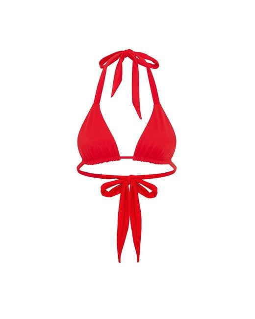 Let's Swim Red Triangle Bikini Top
