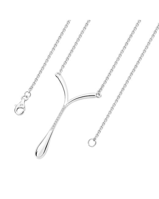 Lucy Quartermaine Metallic Diamond Drop V Pendant