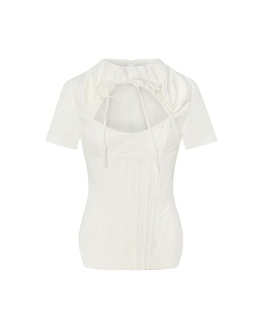 Pcfg White Tailored Corset Tee Top