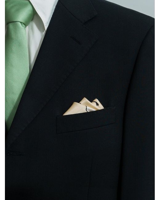 Lost Pattern Natural Little Egret Silk Pocket Square for men
