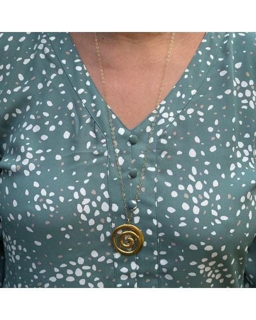 Lexi Jewelry Metallic Maya Swirl Long Necklace