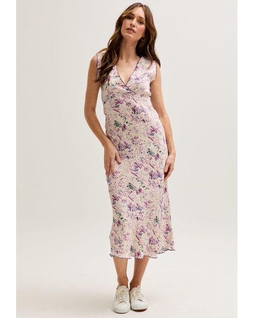 Lily and Lionel Multicolor Neutrals Zola Bias Cut Wonderland Print Midi Dress
