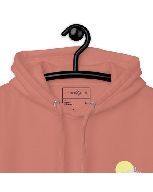 Anchor and Crew Pink Cocktail Santorini Landmark Cotton Blend Hoodie