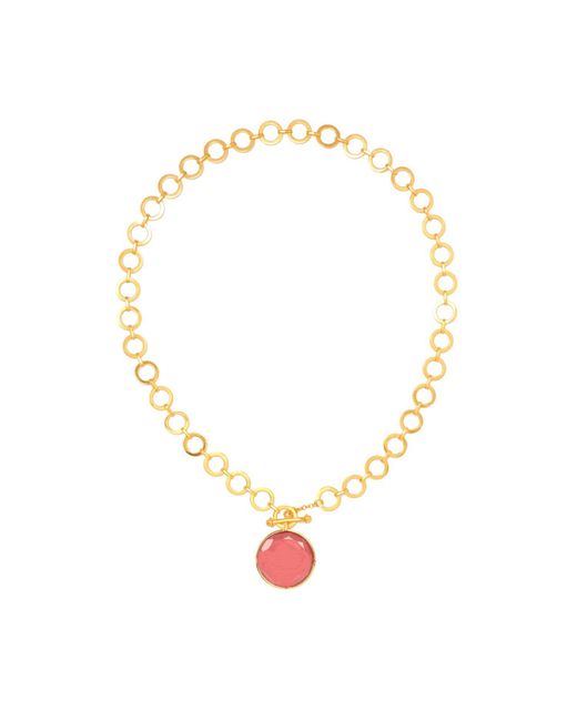 Lila Rasa White Dazzling Ruby Crystal With Loop Chain & T Lock