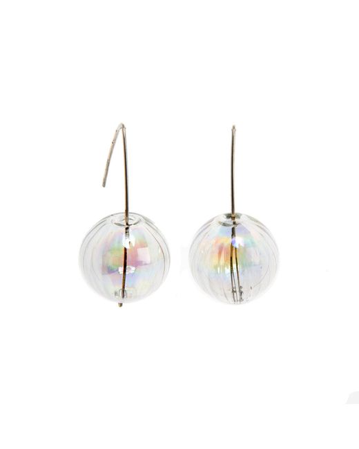 Laura Daili Metallic Neutrals Luminous Orbs Glass Earrings