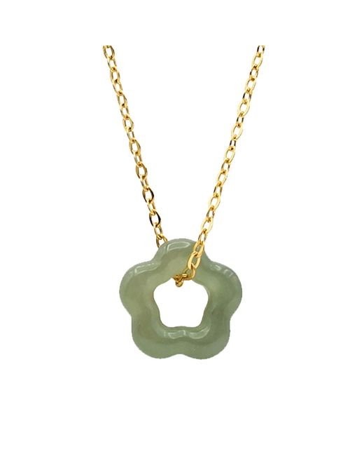 seree Green Plum Blossom Jade Pendant Necklace