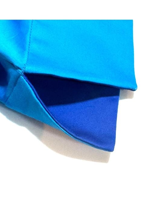 Arto. Blue Be Bright & Excited Cuff Short Sleeve Flared Shirt