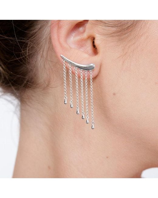 Lucy Quartermaine White Waterfall Climber Earrings