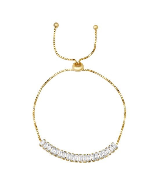 Kylie Harper Metallic Petite Baguette-Cut Diamond Cz Adjustable Bracelet