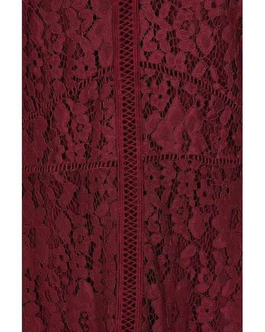 Frock and Frill Red Moira Burgundy Lace Midaxi Dress