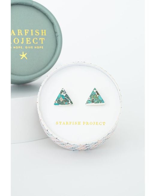 Starfish Project Green Ellie Triangle Studs