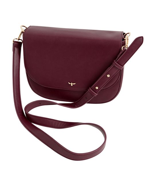 Fable England Purple Nina Messenger Handbag Vegan Leather
