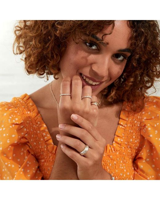 Auree Jewellery White Alhambra Sterling Silver Twisted Ring