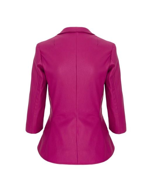 AVENUE No.29 Purple Structured Eco Leather Blazer