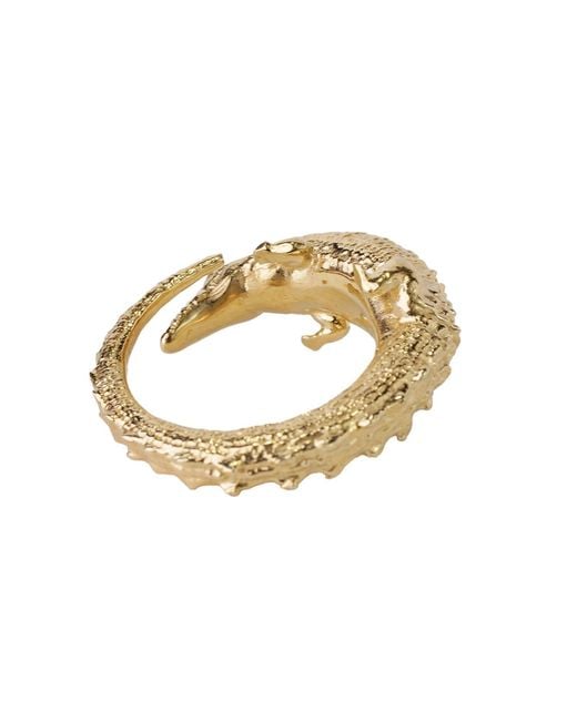 NASI SILVER Metallic Chunky Kroko Delios Crocodile Ring