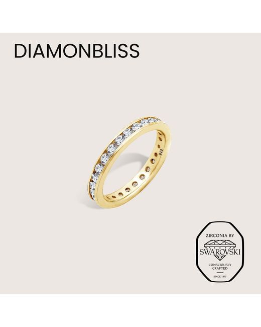 Diamonbliss Metallic Embellished With Swarovski Channel Setting One Carat Round Cut Eternity Ring