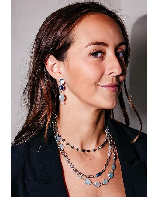 Loni Paul Jewelry Metallic Moonstone, Kyanite, Aquamarine & Pearl Long Necklace