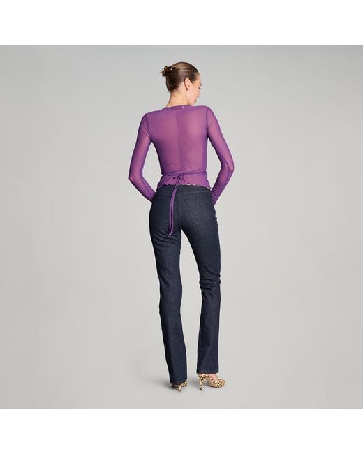 Love and Nostalgia Purple Wrap It Up Mesh Top
