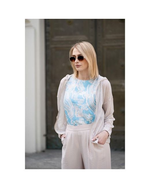 Oh!Zuza Blue Neutrals Echo Viscose Top Wide Straps