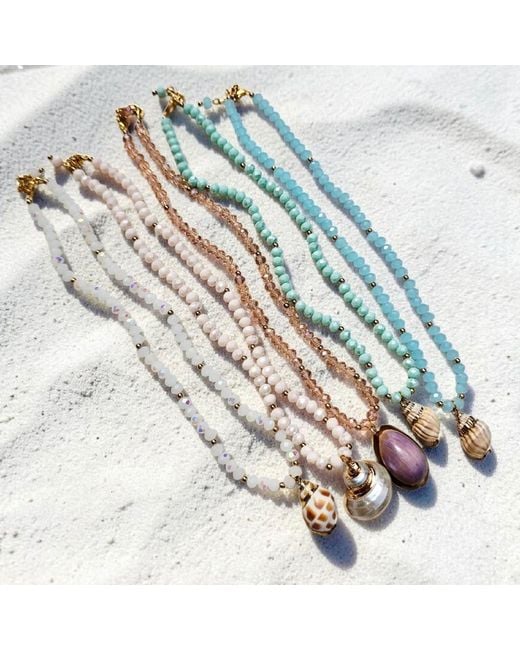 OhSun Blue Belize Shell Necklace