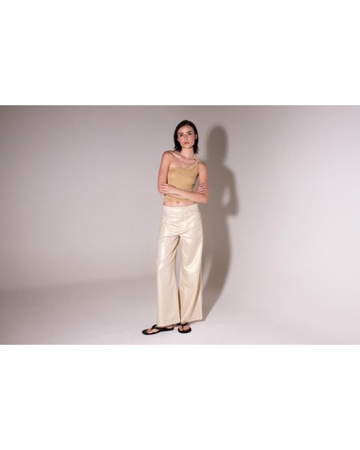 Vænn Brown Rose Metallic One Shoulder Tank
