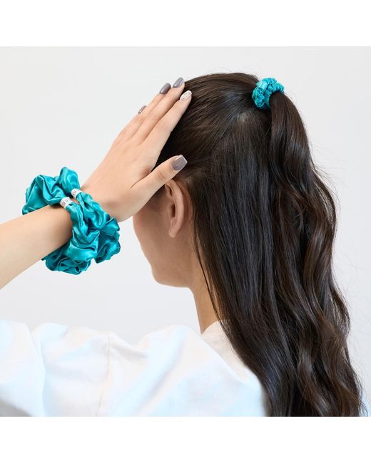 6Fiftytwo® Green Pure Mulberry Classic Silk Scrunchies