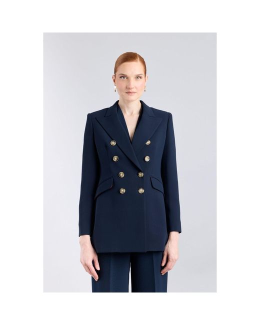 The Extreme Collection Blue Double-Breasted Tailored Blazer