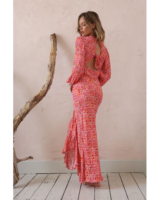 Sophia Alexia Red Marble Mosaic Portofino Dress