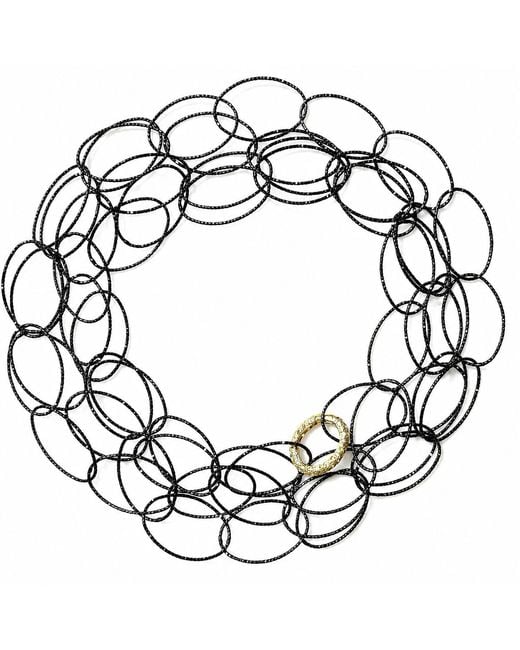 Persia Dona Jewelry Black Italian Oval Necklace