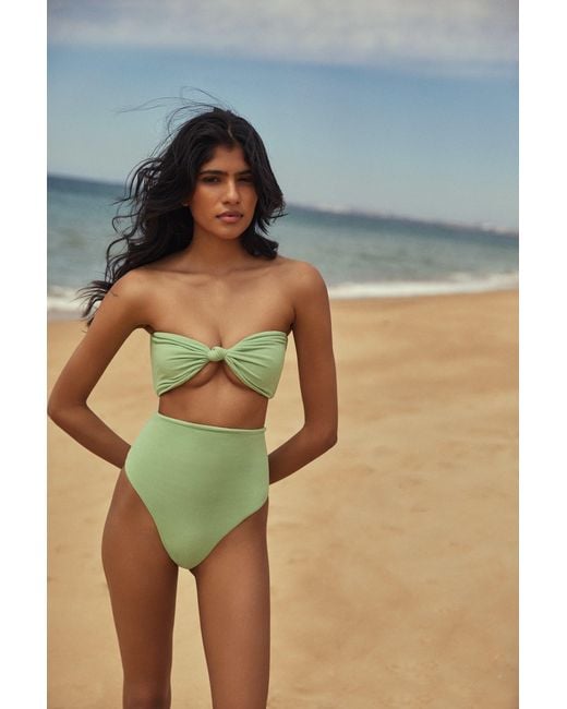 Blake Swimwear Green High Waist Bikini Bottom