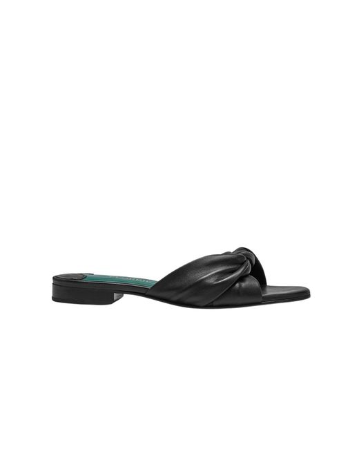 Florrie Black Emma Flat Leather Sandal