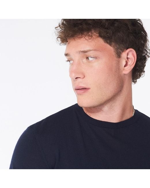 George Patrick Blue Midnight Crewneck Cashmere Sweater for men