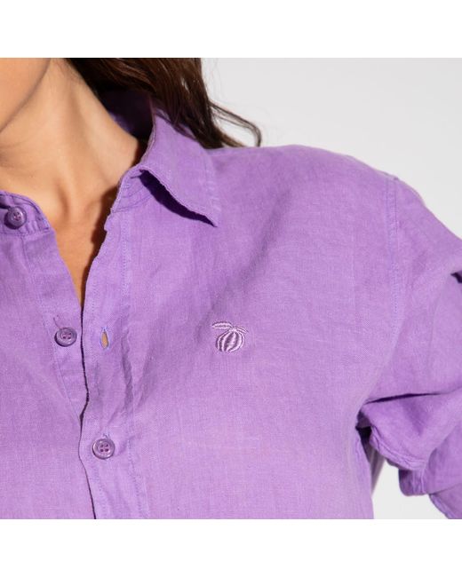 Maison Tangerine Purple Linen Shirt For for men