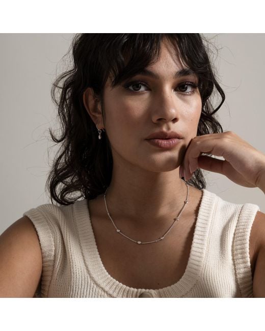 Dower & Hall Metallic Sapphire Dewdrop Chain Necklace
