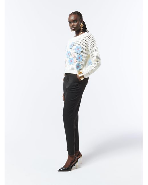 Sour Figs White Daisy Detail Knit Jumper