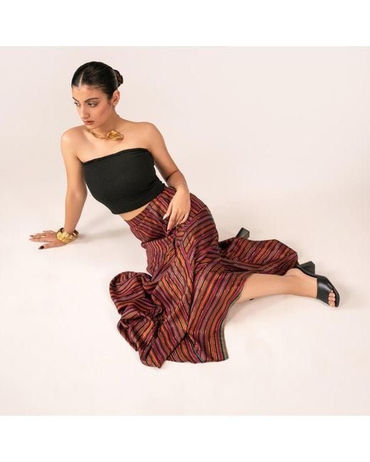 Collected Xx Red Multi-Panel Dhoti Skirt