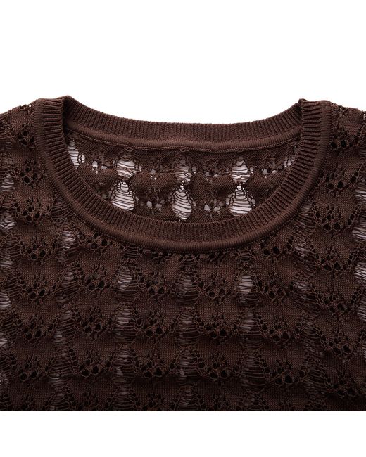 Fully Fashioning Brown Kim Crochet Cropped Top