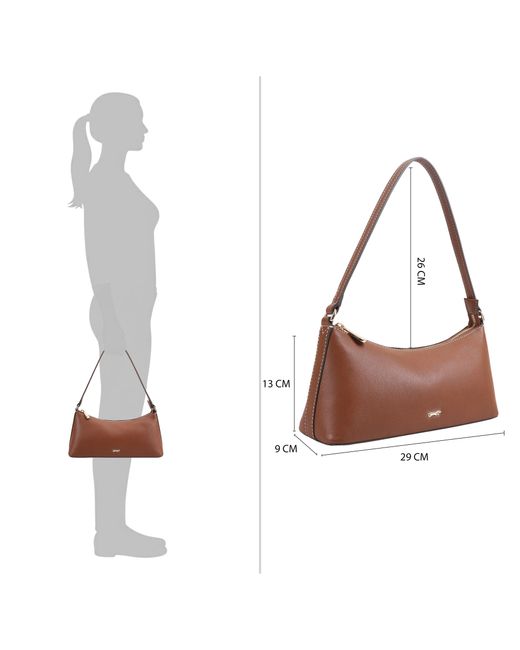 Paul Costelloe Brown Zoey Leather Shoulder Bag