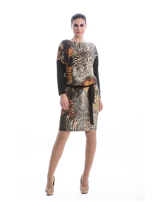 Conquista Black Animal Print Dress