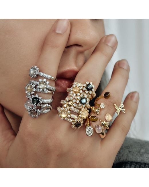 Freqnc Atelier Metallic Eight Petals Ring