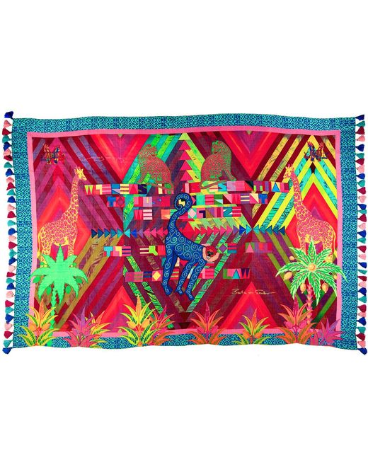 Beatrice von Tresckow Pink Neon Savanna Stilvoll Wool Shawl