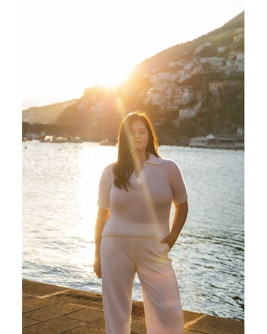 SALANIDA White Melody Mohair Polo Top