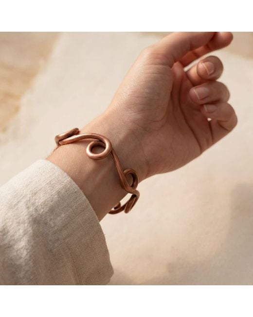 Anatoliacraft Brown Twisted Copper Sculptural Cuff Bracelet