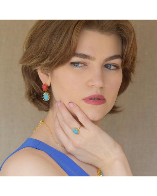 GEM BAZAAR Blue Crown Ring